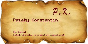 Pataky Konstantin névjegykártya